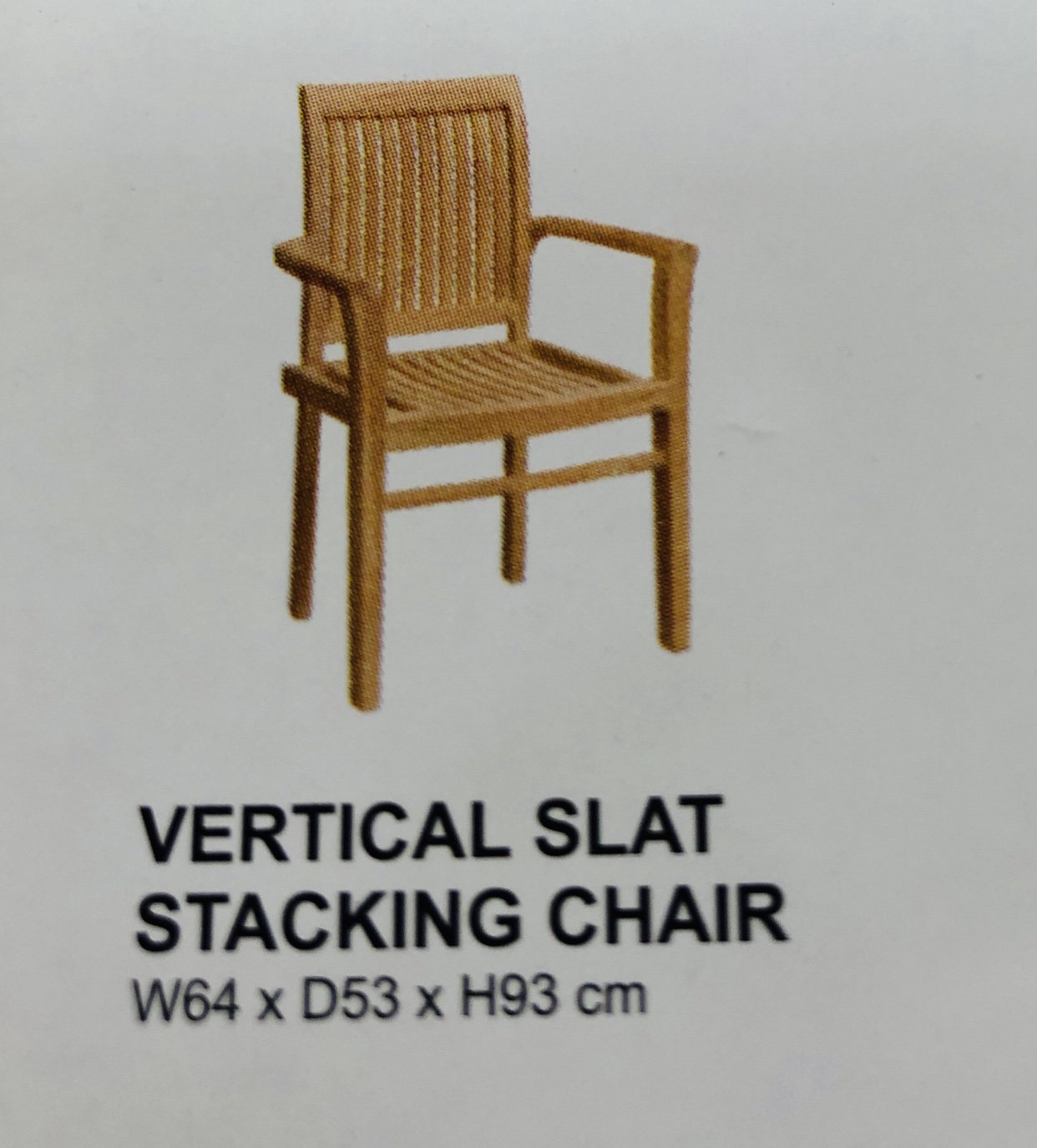 Woodlands Teak - Vertical Slat Stacking Chair